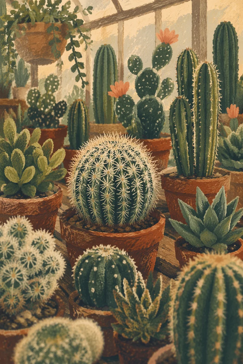 Moody Potted Cactus and Succulent Collection