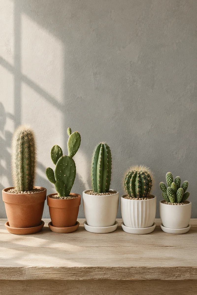 Minimalist Potted Cactus Succulent Collection
