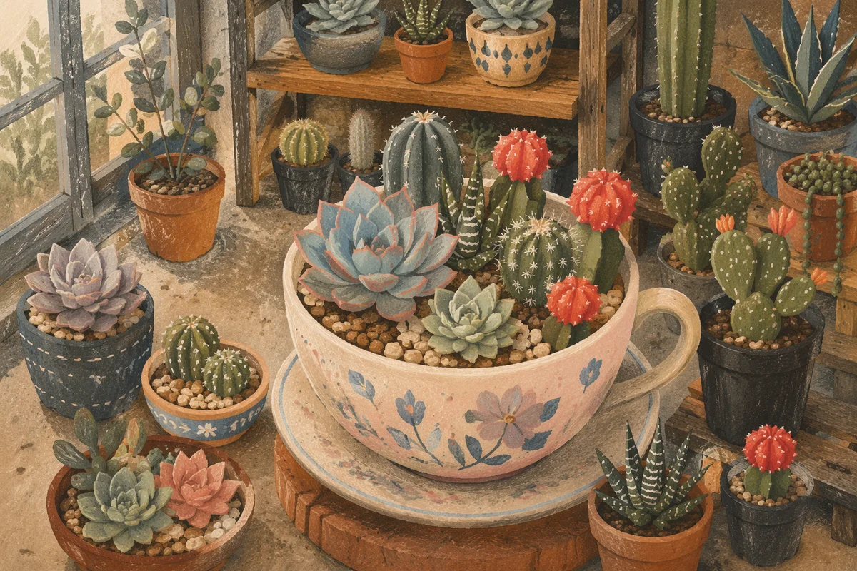 Rustic Greenhouse Cactus Succulent Planter Collection