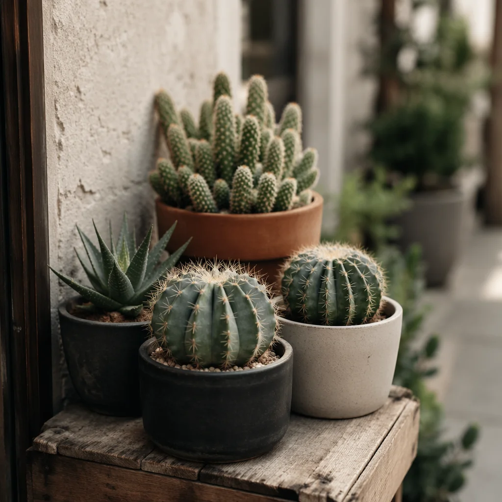 Potted Cactus and Succulent Corner