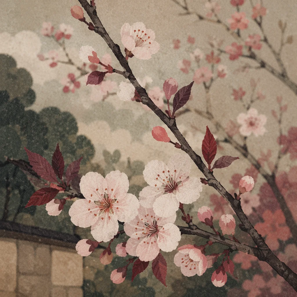 Delicate Cherry Blossom Branch in Spring