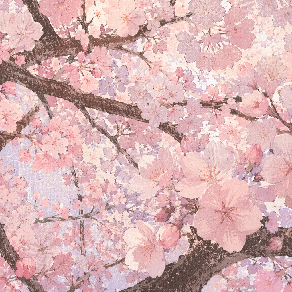 Pale Pink Cherry Blossoms in Spring