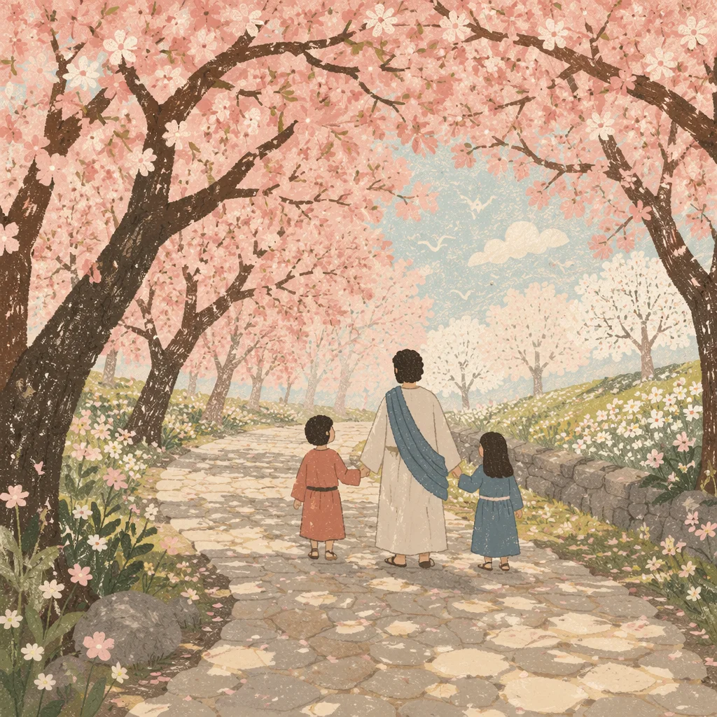 Peaceful Cherry Blossom Spring Park Path
