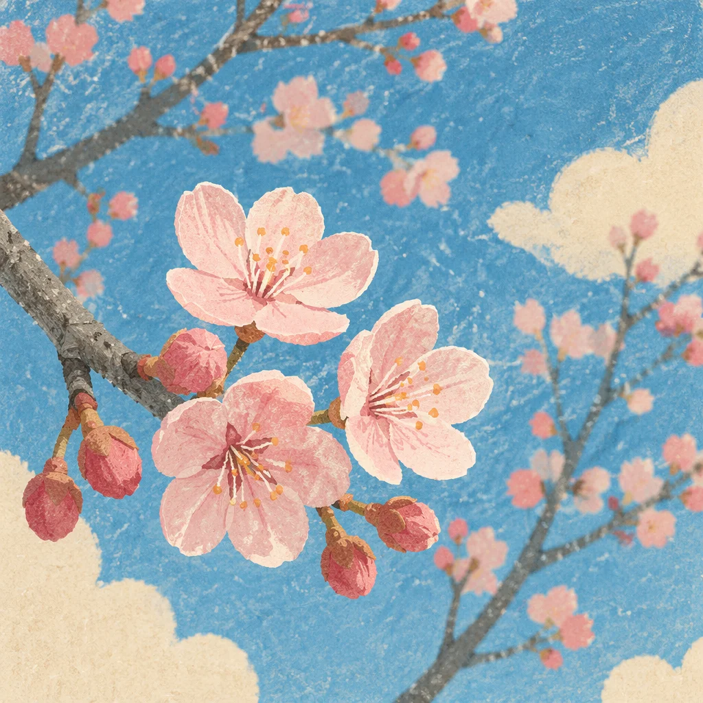 Pink Cherry Blossoms Under Spring Sky