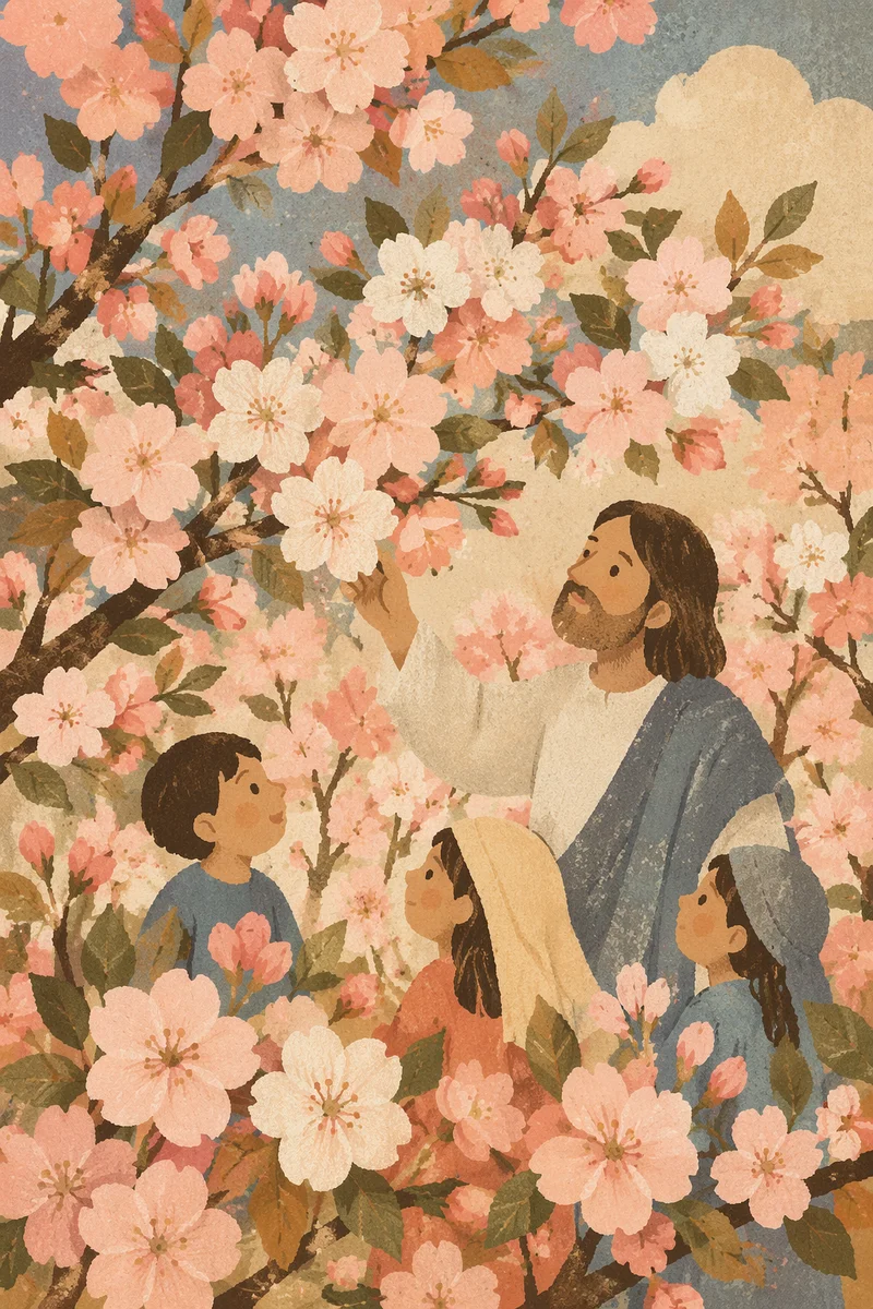 Soft Pink Cherry Blossoms in Spring