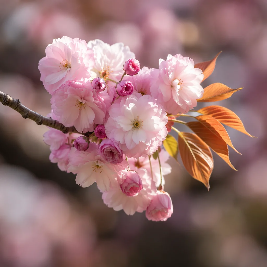 Pink Cherry Blossoms in Morning Light