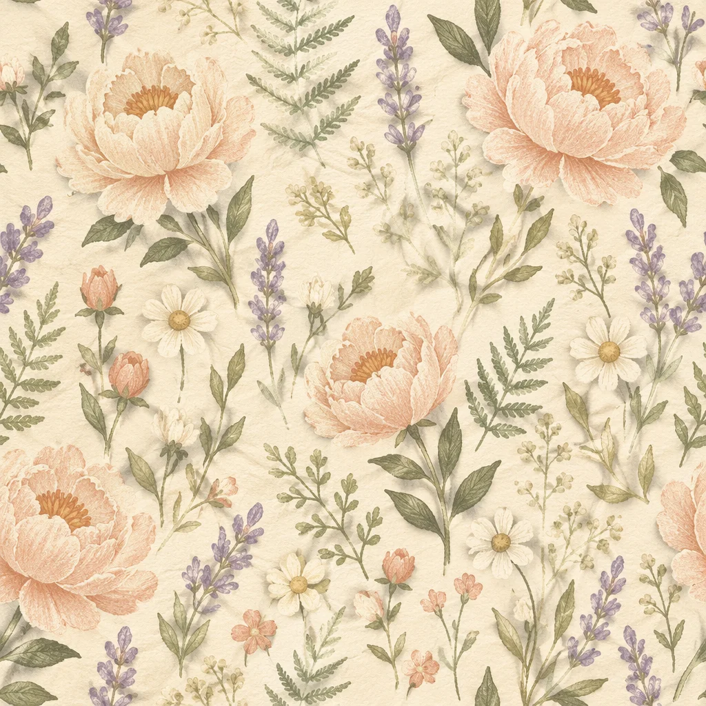 Seamless Floral Botanical Pattern for Spring Stationery