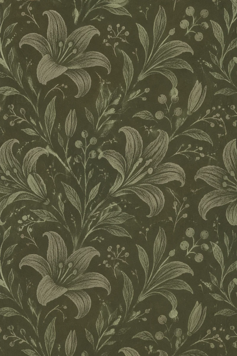 Dusty Sage Seamless Botanical Floral Pattern