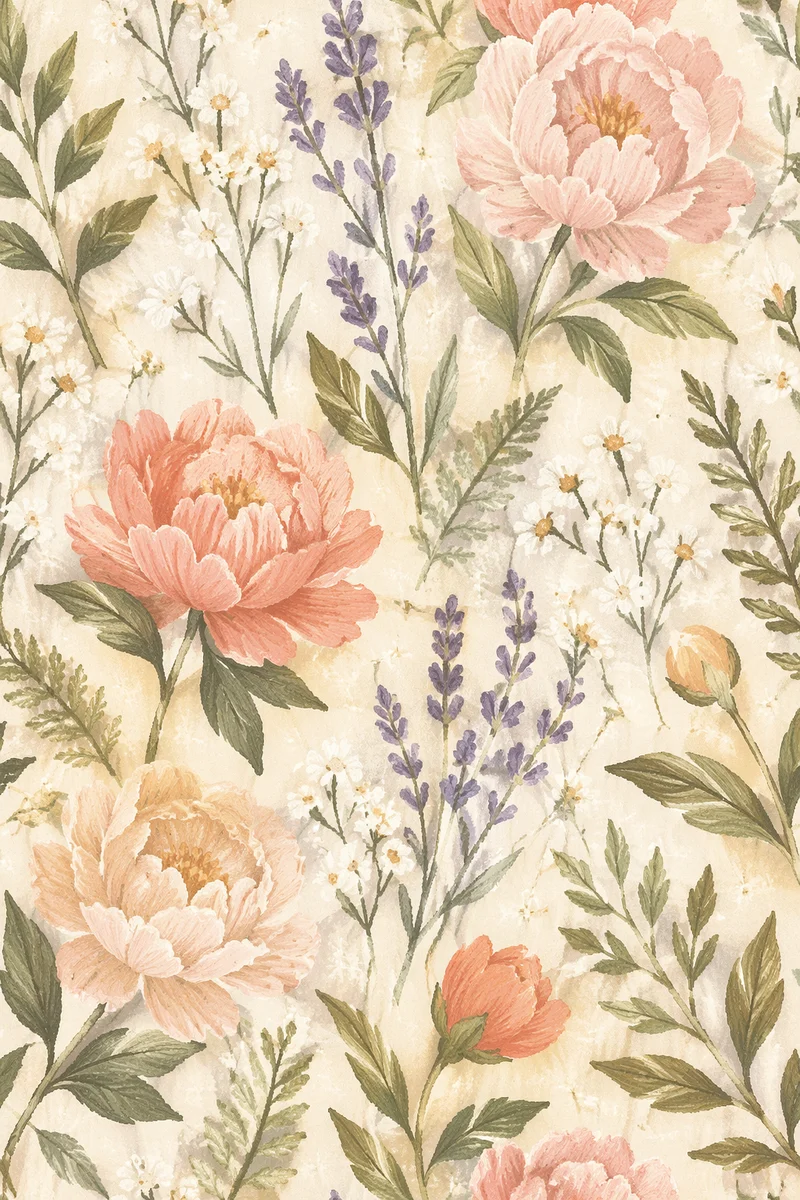 Seamless Botanical Floral Pattern for Spring Stationery