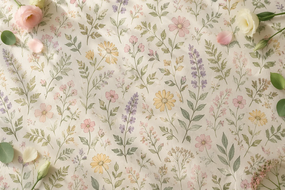 Seamless Wildflower Botanical Fabric Pattern