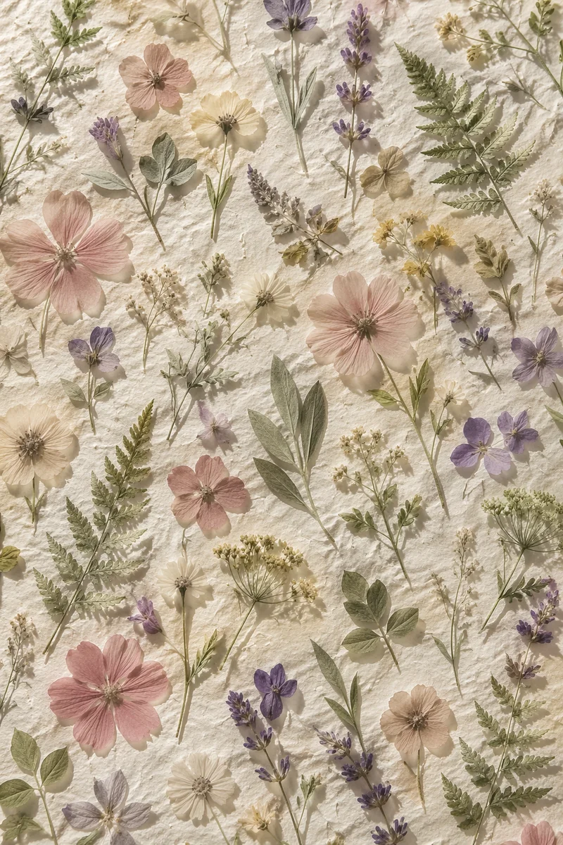 Pressed Wildflower Seamless Botanical Pattern