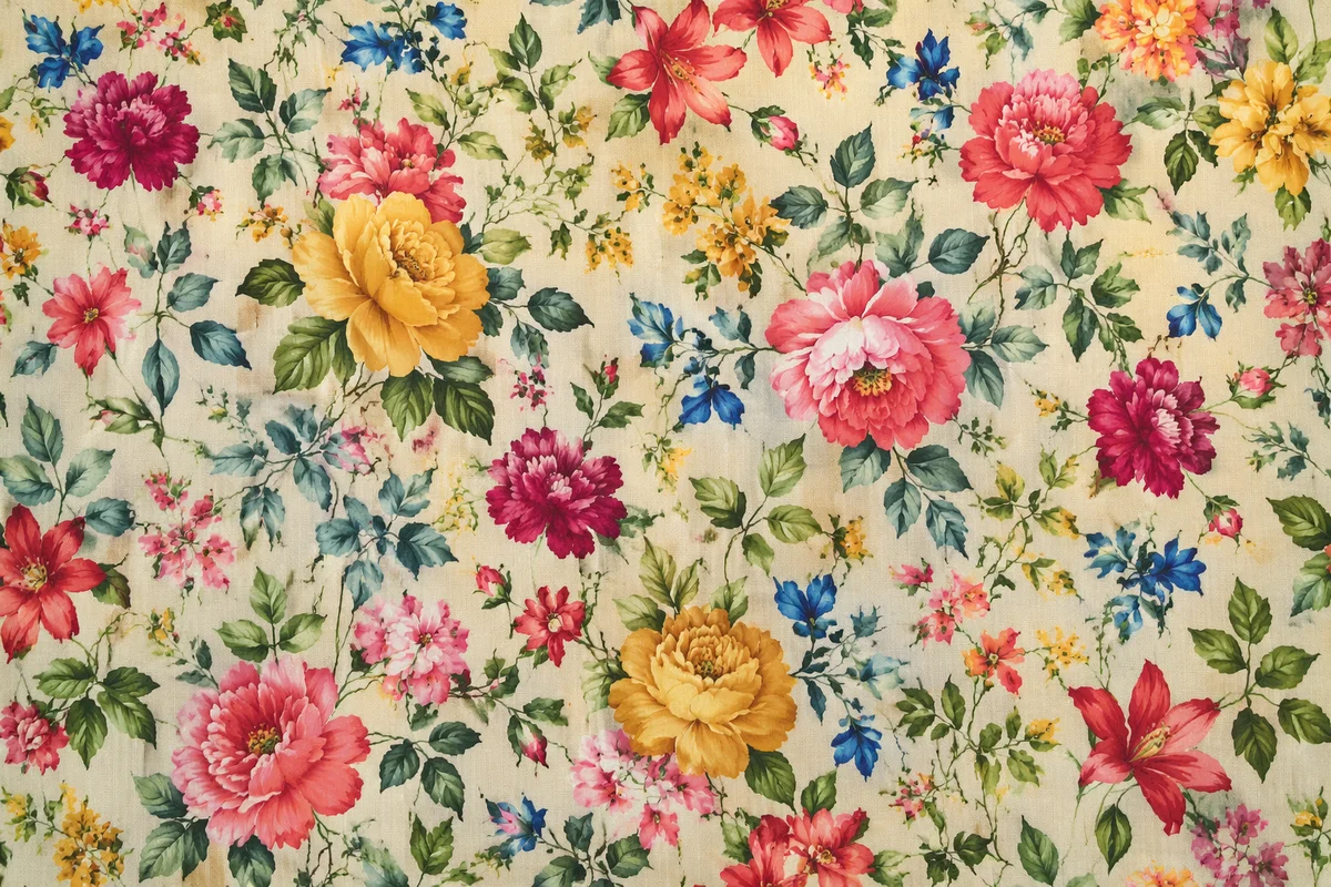 Seamless Vintage Floral Linen Pattern