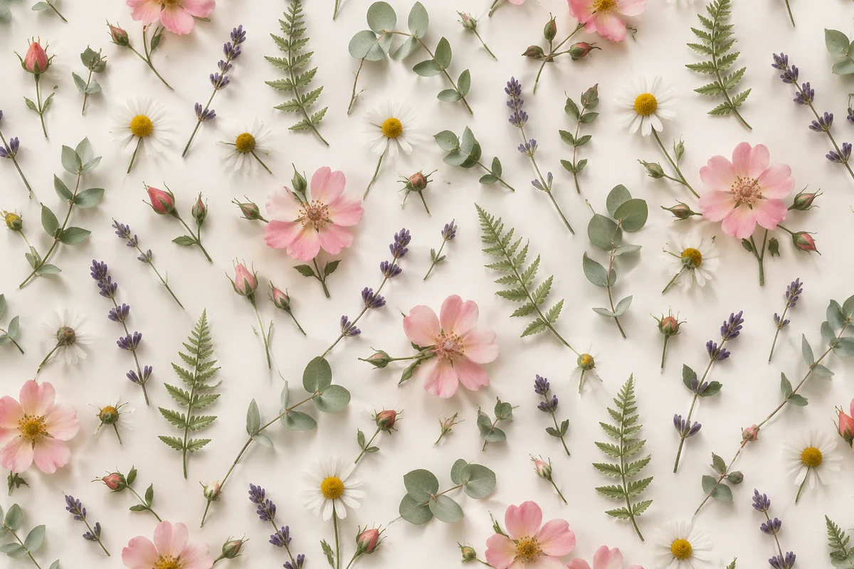 Seamless Spring Floral Botanical Pattern