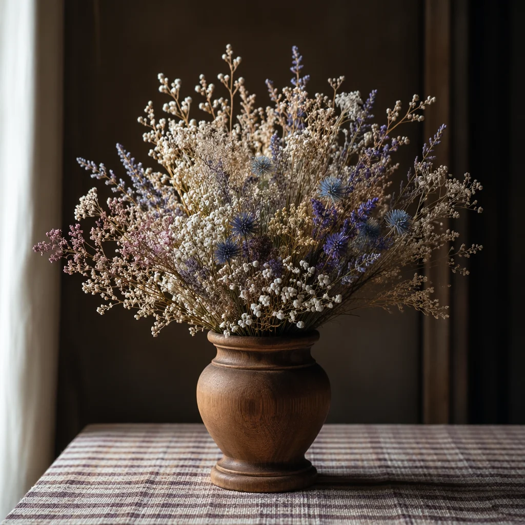 Rustic Dried Flower Vase Still Life