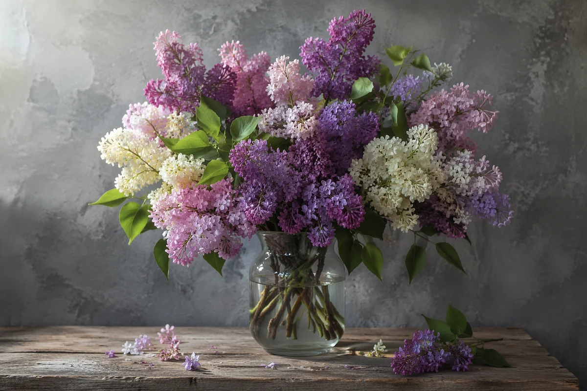 Rustic Spring Flowers in Glass Vase