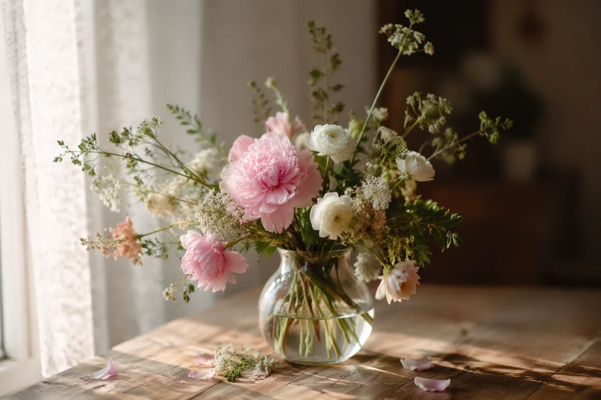 Quiet Floral Vase Still Life by Window