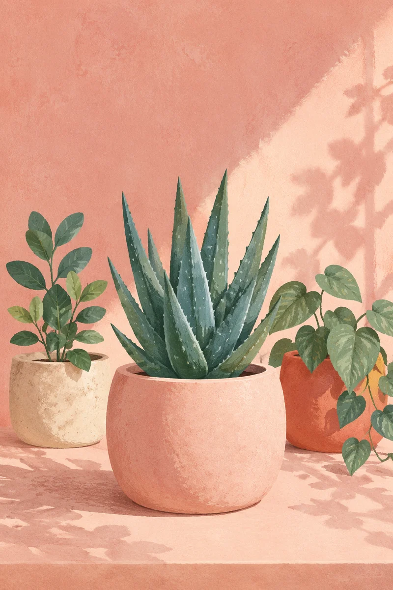 Pastel Indoor Plant Shelf with Blush Succulent