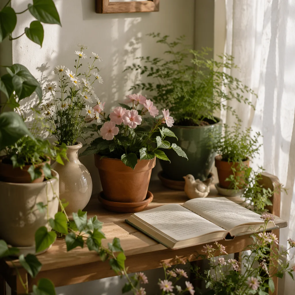 Peaceful Indoor Plants Prayer Corner