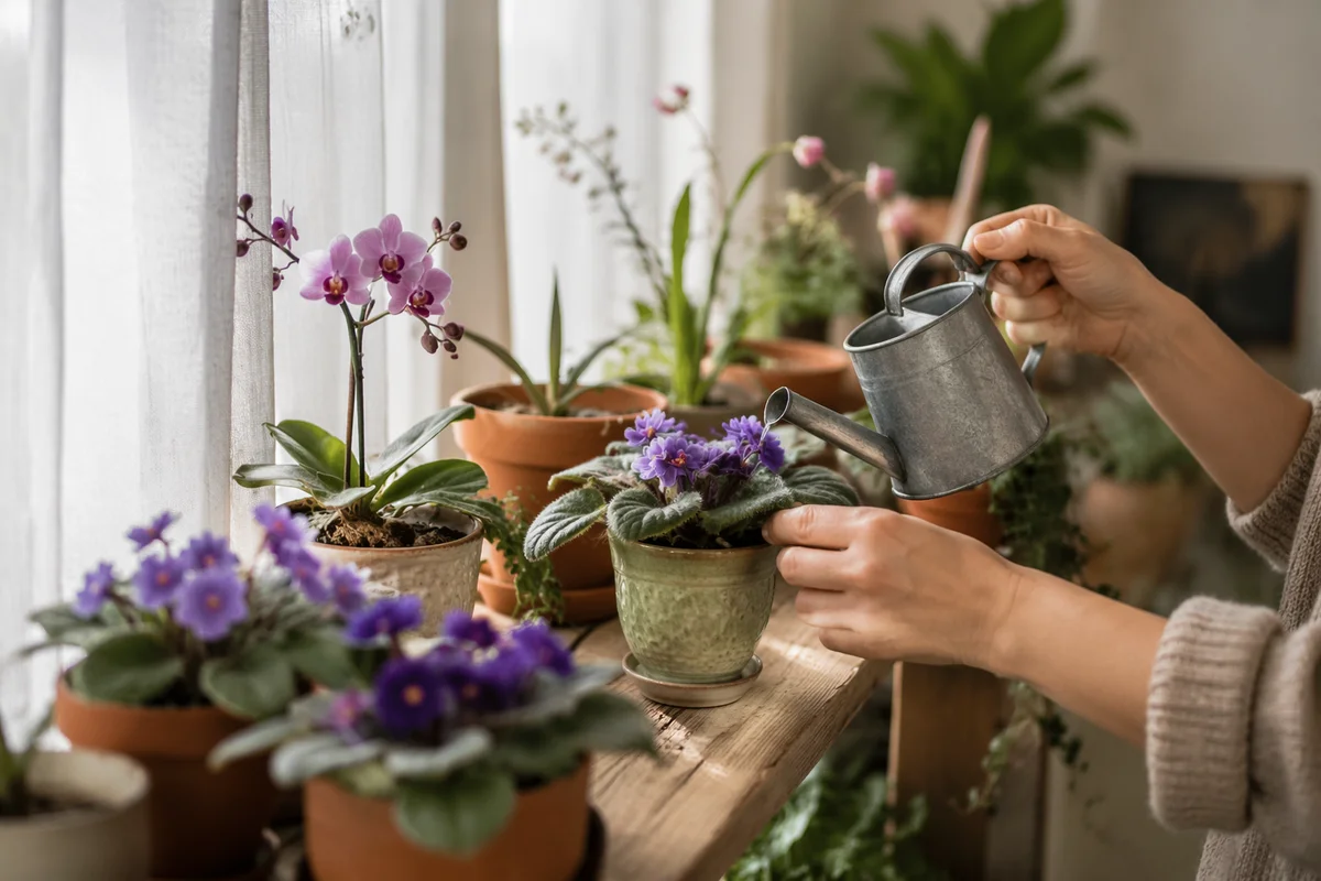 Peaceful Indoor Flowering Plants by Window