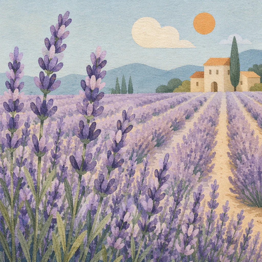 Fragrant Lavender Rows in Morning Light