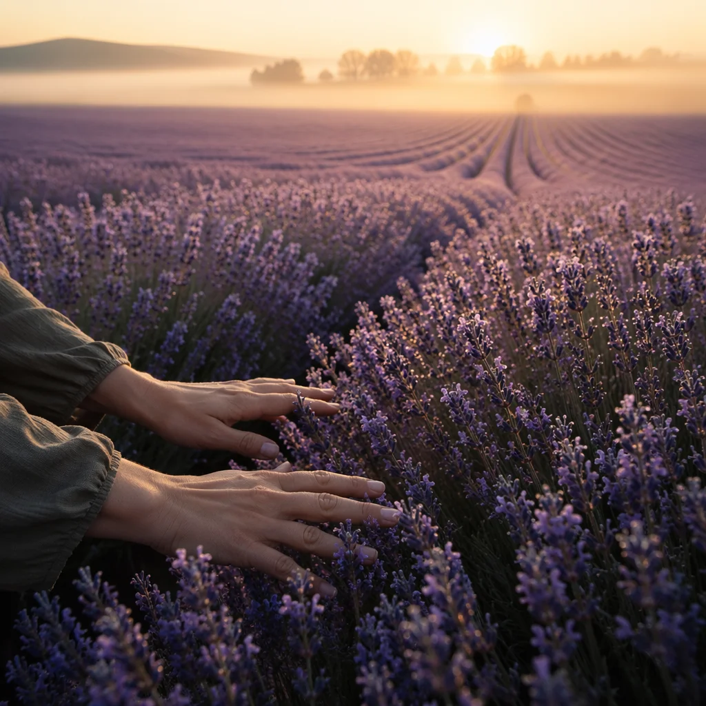 Dawn Lavender Field in Quiet Gratitude
