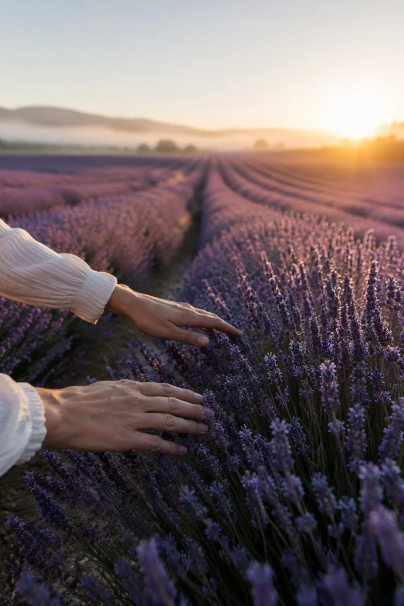 Dawn Gratitude in Lavender Rows