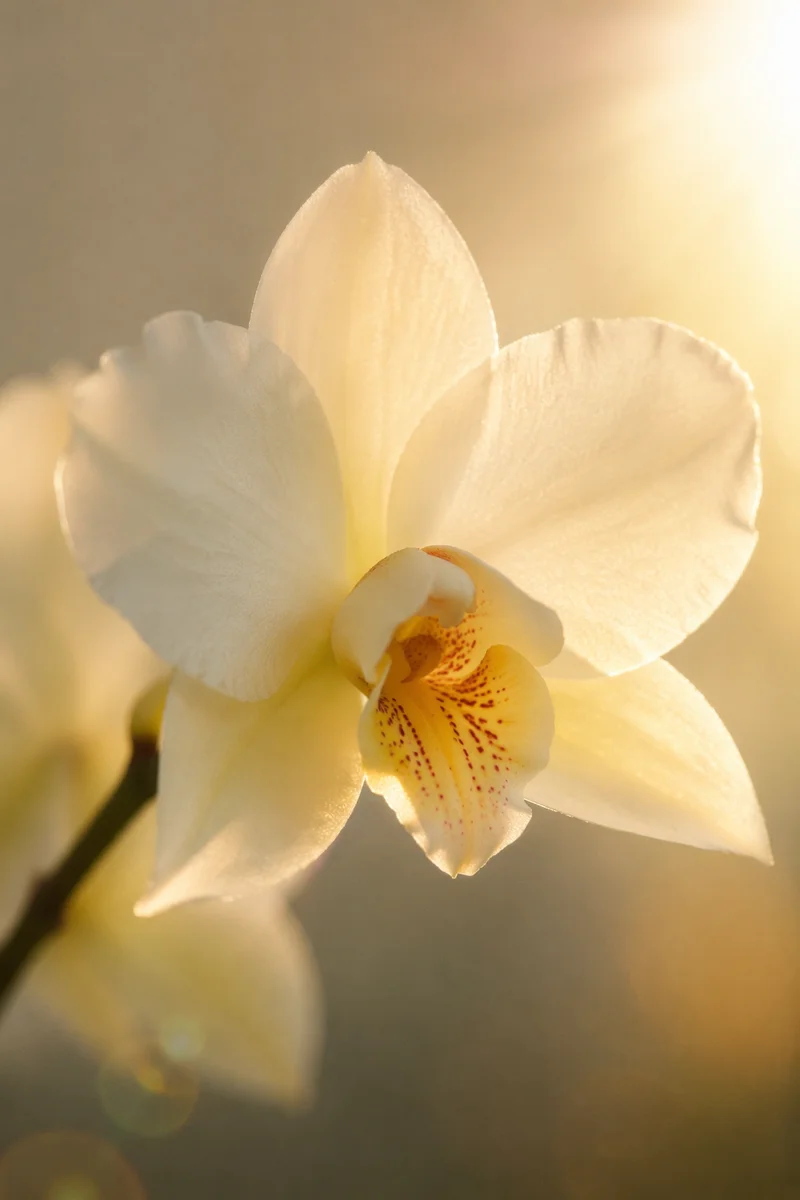 Elegant White Orchid in Morning Light