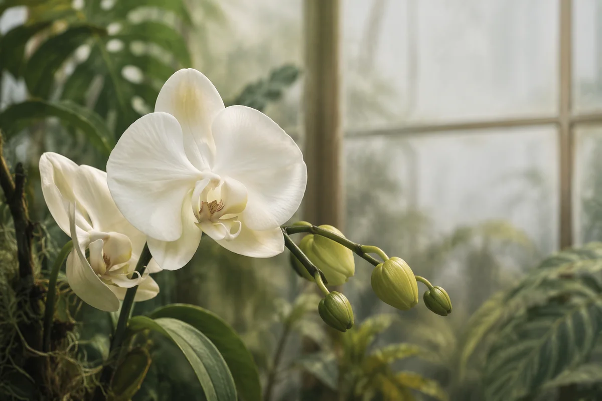 Elegant White Orchid in Morning Light