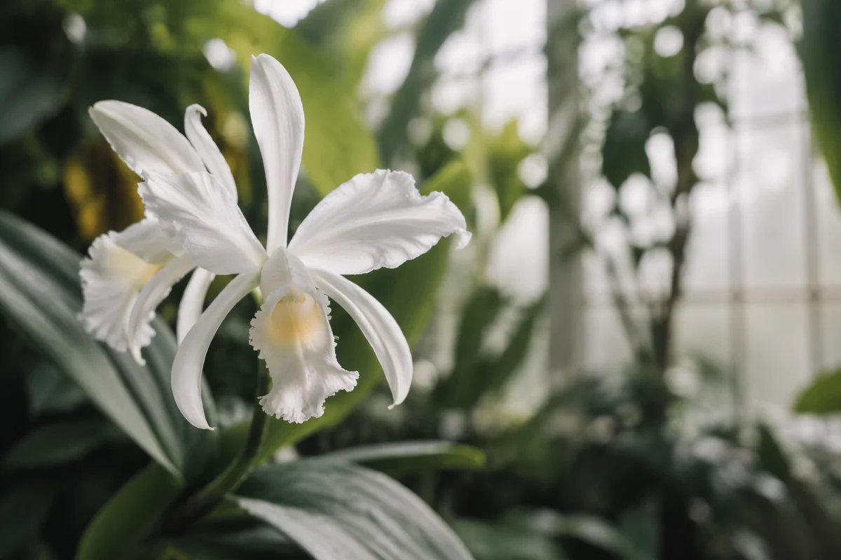 Elegant White Orchid in Morning Light