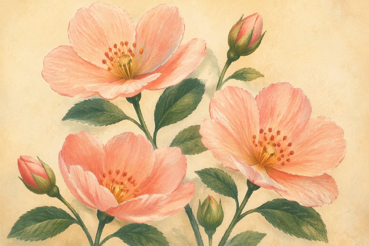 Fresh Spring Blooms on Cream Background