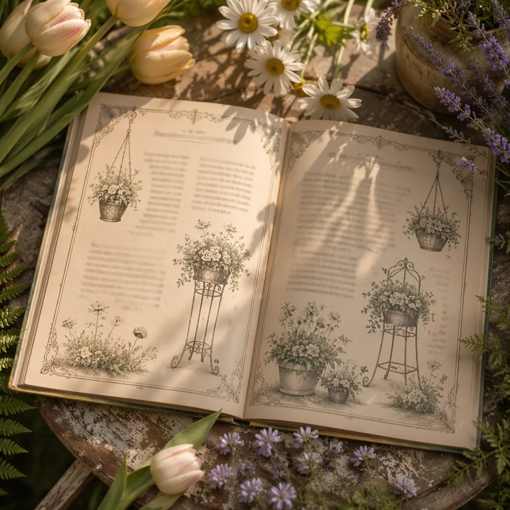 Spring Blooms on Vintage Garden Catalogue