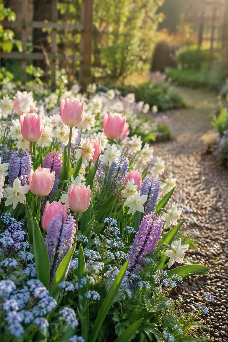 Fresh Spring Bloom Garden Close-Up