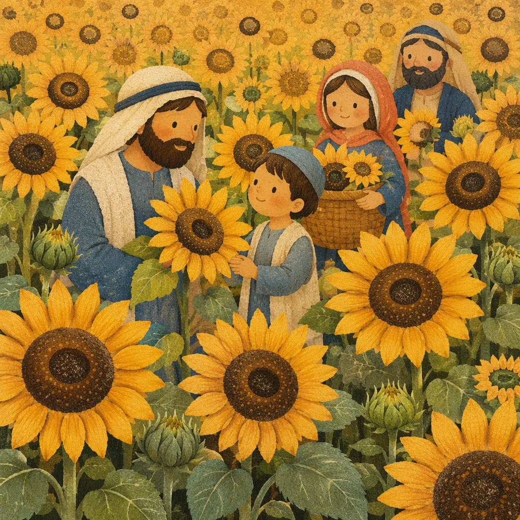 Sunny Summer Sunflower Field in Bloom