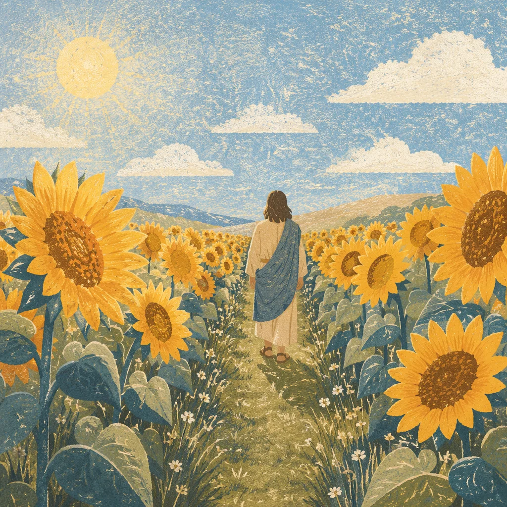 Sunny Sunflower Field Path of Renewal