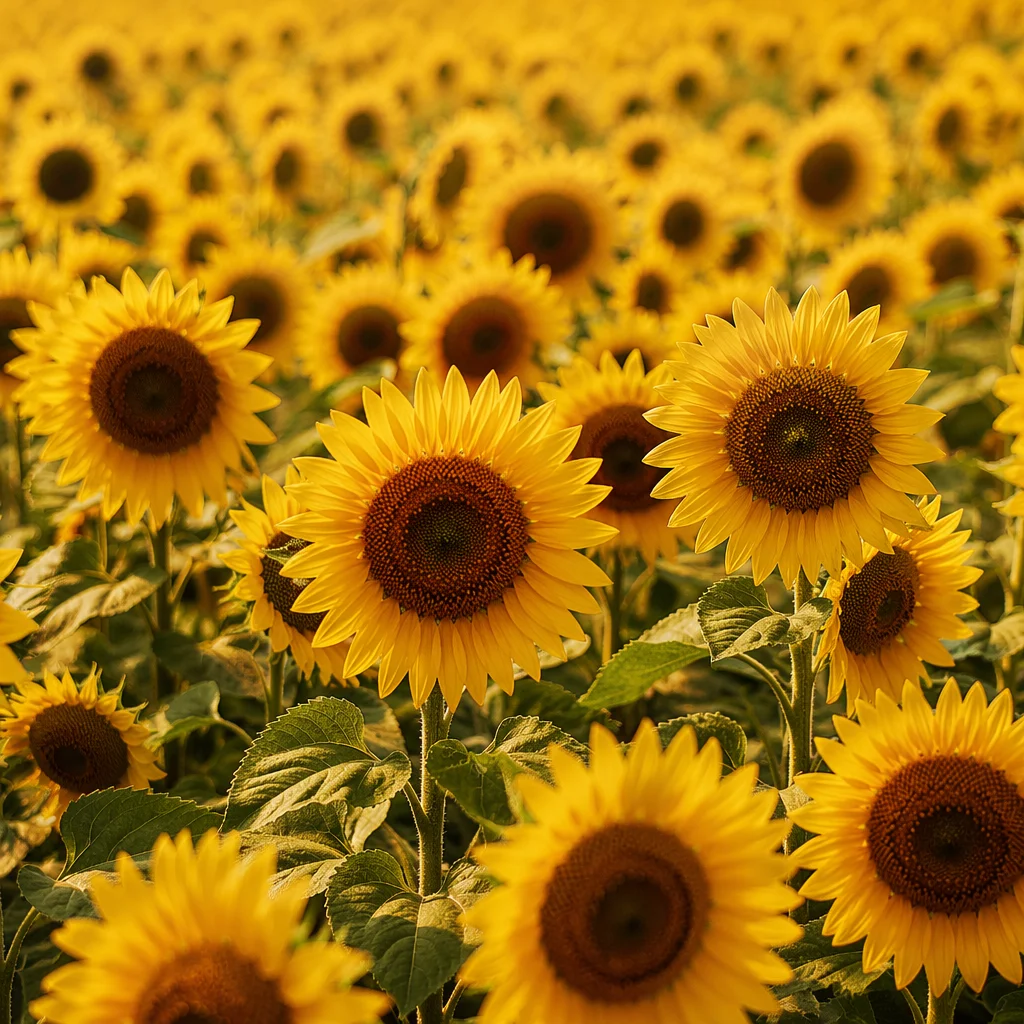 Radiant Summer Sunflower Field in Sunlight