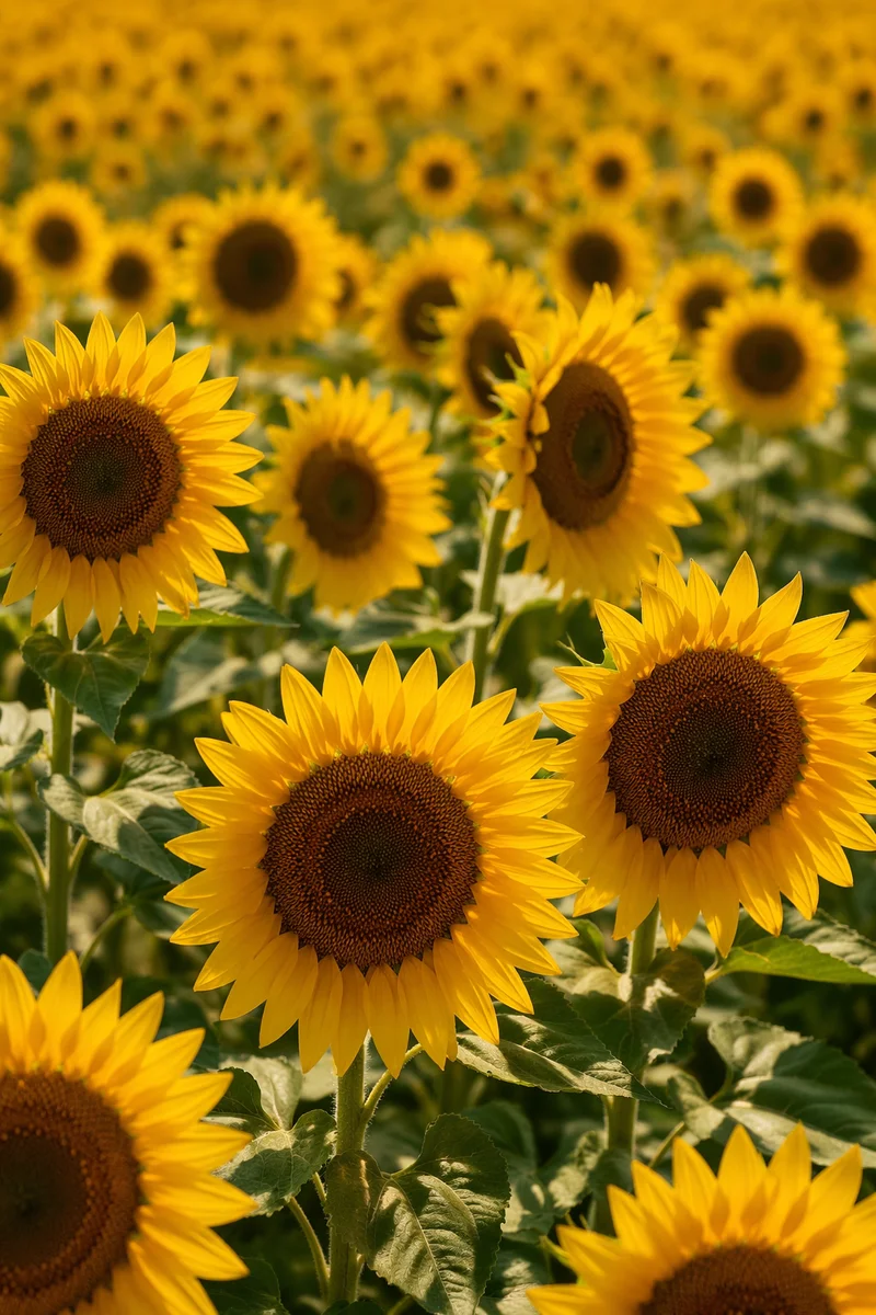 Radiant Summer Sunflower Field Close View