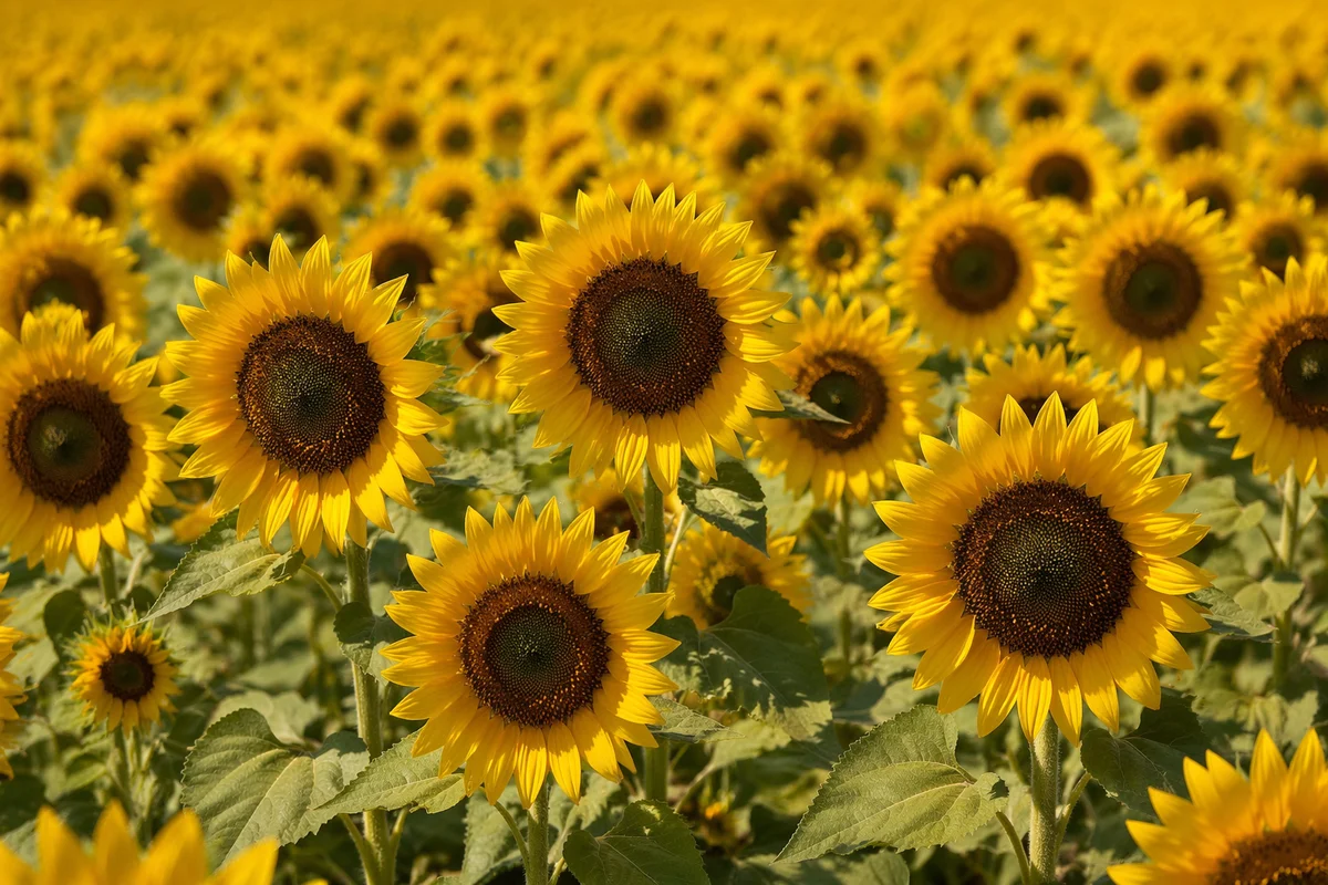 Radiant Summer Sunflower Field Close View