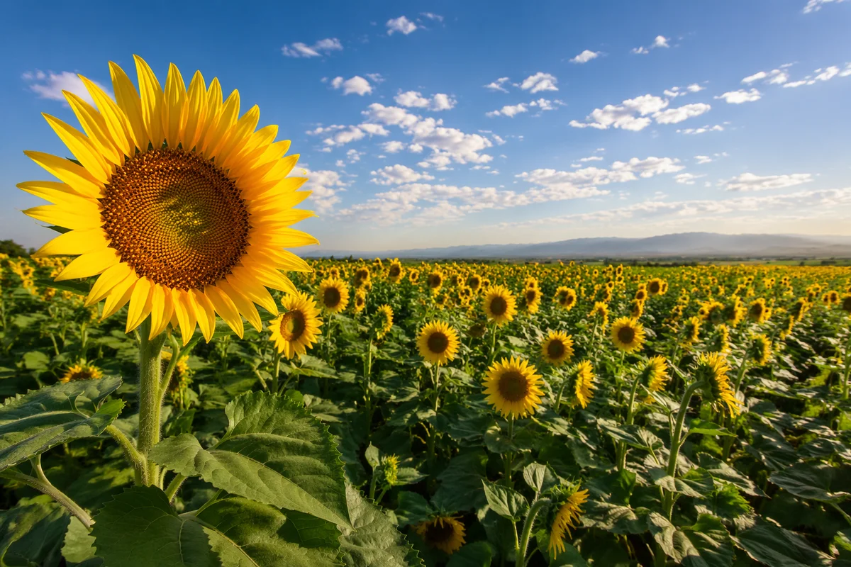 Sunny Sunflower Field of Creation Gratitude