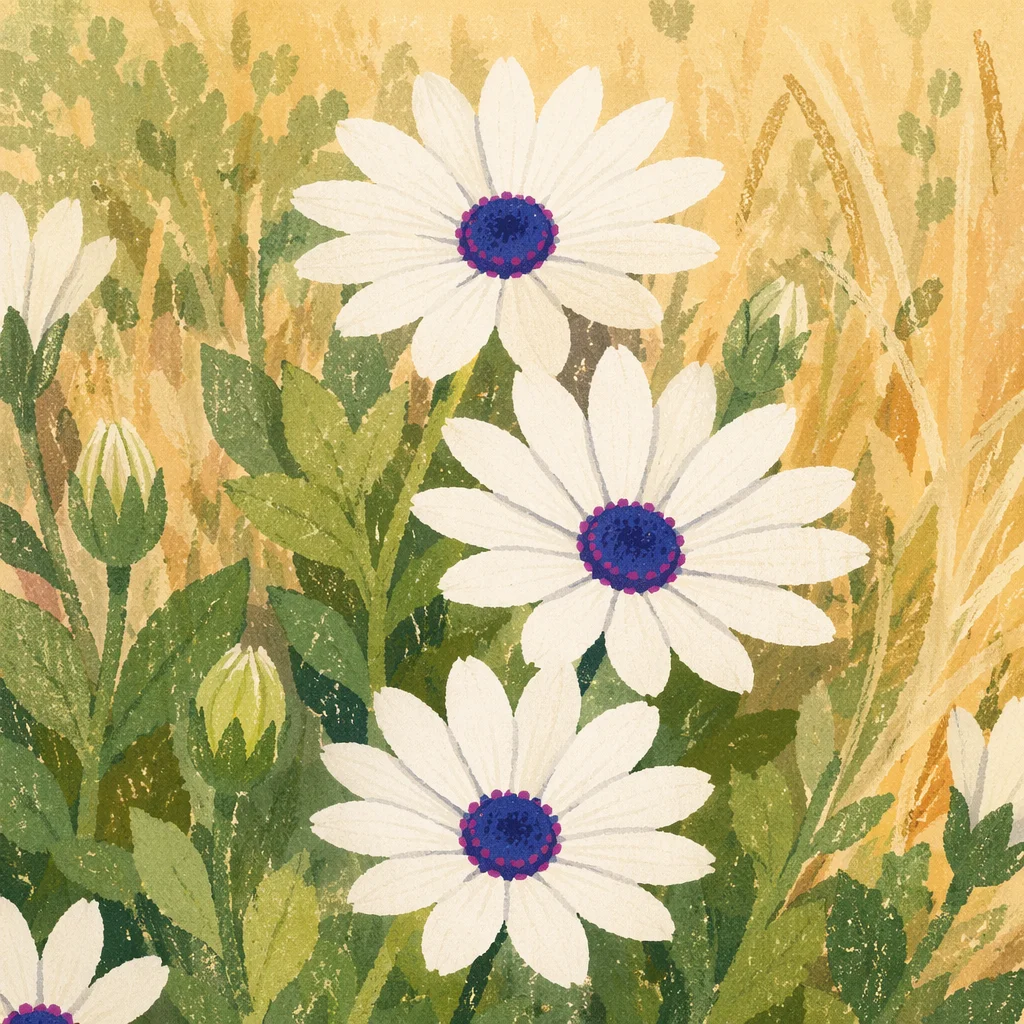 White Daisy Flowers in Simple Garden