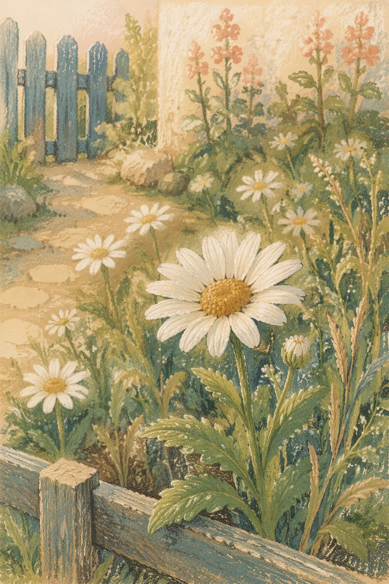 White Daisy Cottage Garden Close-Up