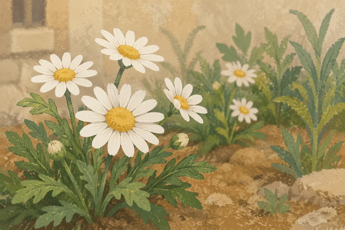 White Daisy Blooms in Peaceful Garden
