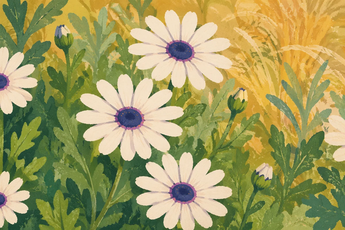 White Daisy Flowers in Simple Garden