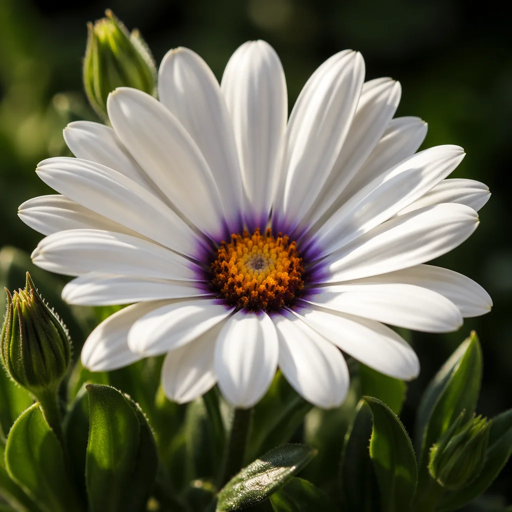 White Daisy Bloom in Simple Garden
