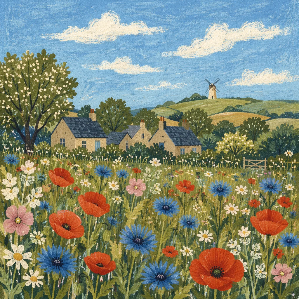Peaceful Wildflower Meadow in Summer Bloom