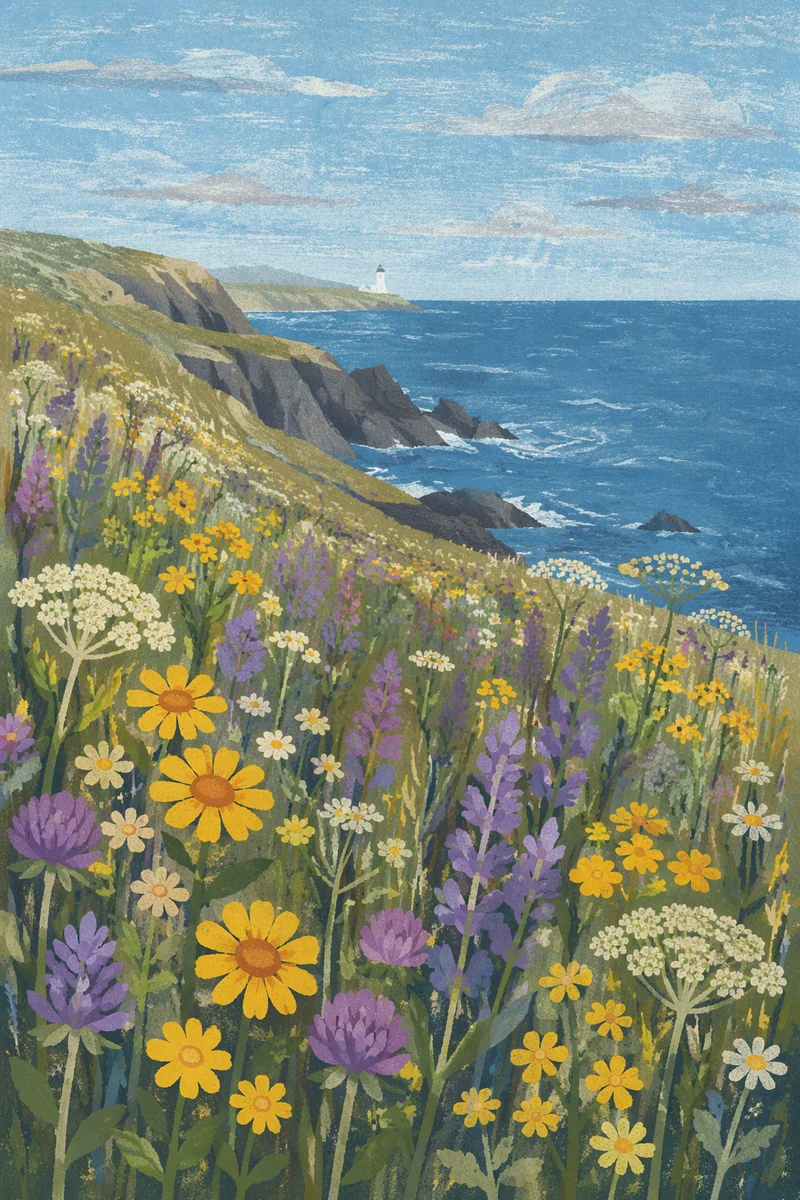Coastal Wildflower Meadow in Mixed Bloom