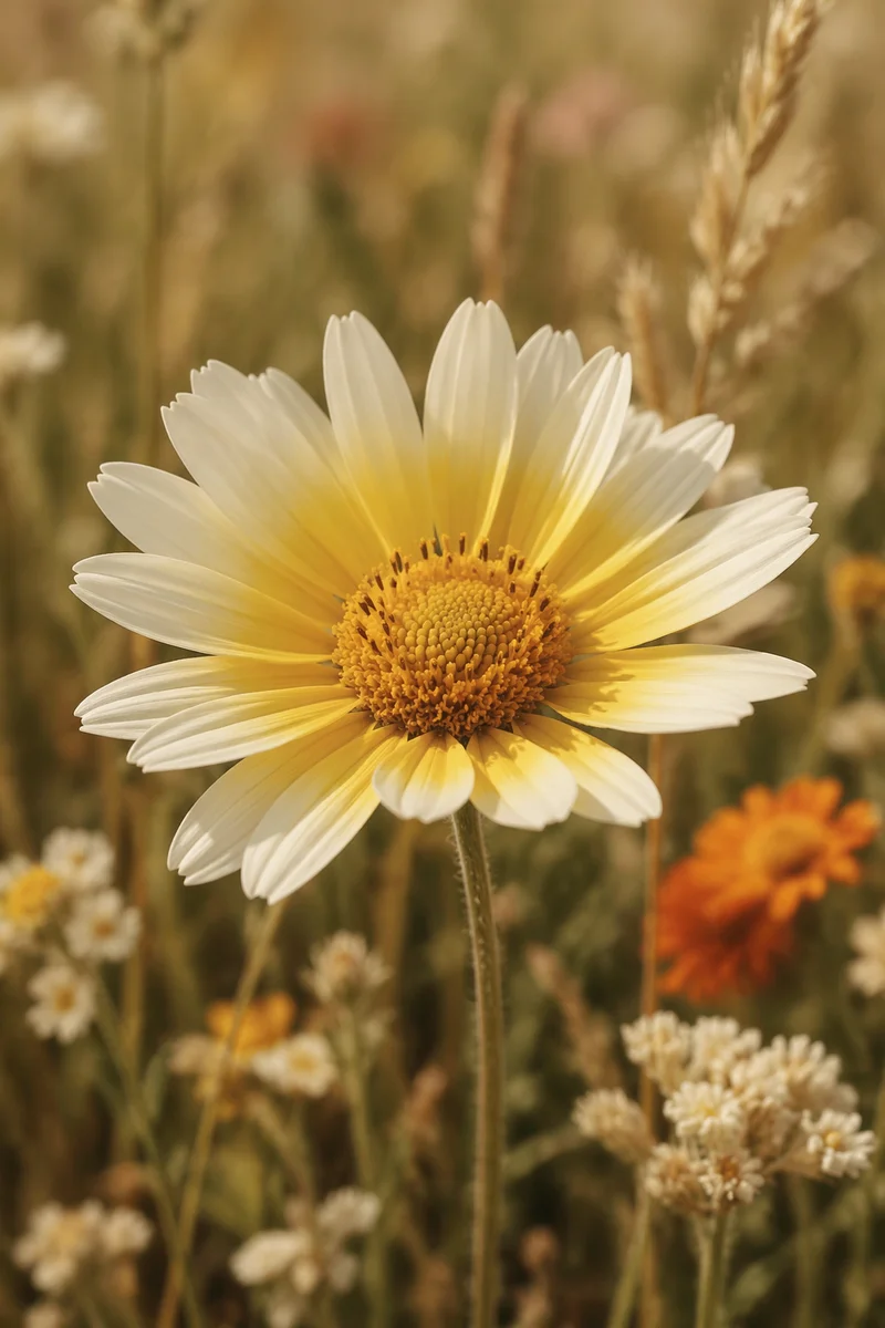 Delicate Wildflower in Sunlit Meadow