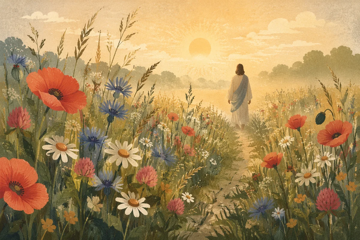 Golden Sunrise Wildflower Meadow Path