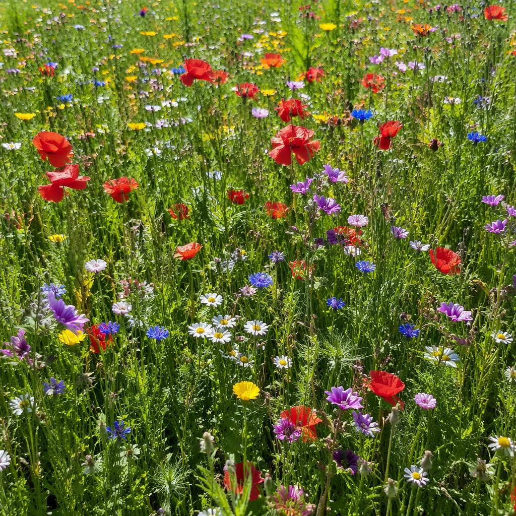 Summer Wildflower Meadow in Full Bloom