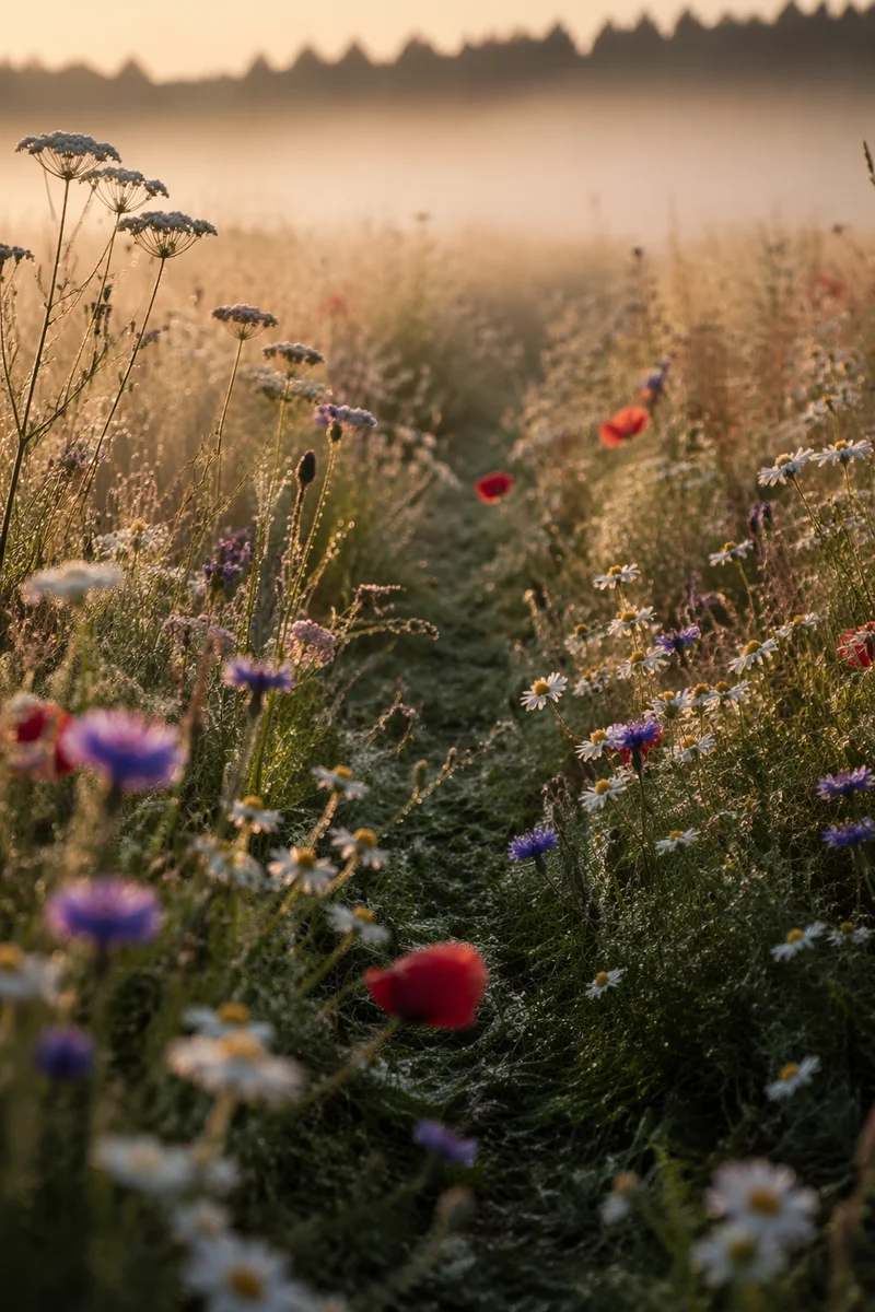 Golden Morning Wildflower Meadow Path
