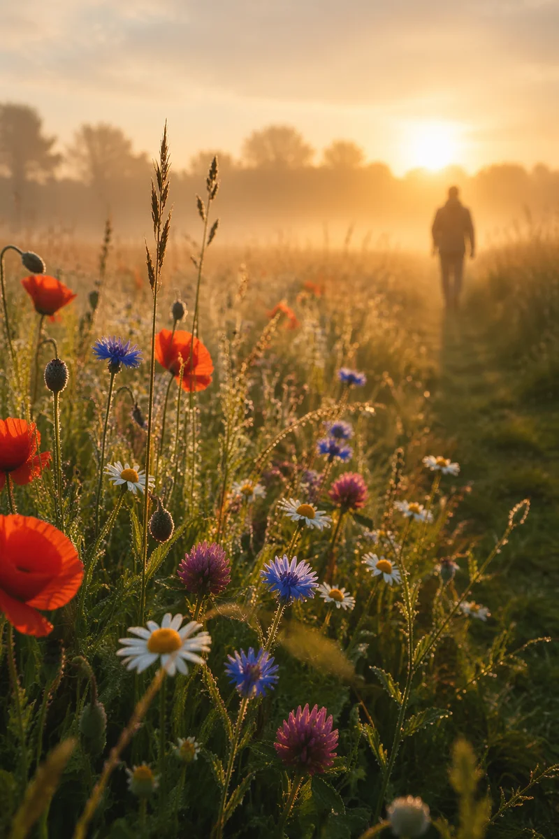 Golden Sunrise Wildflower Meadow Path